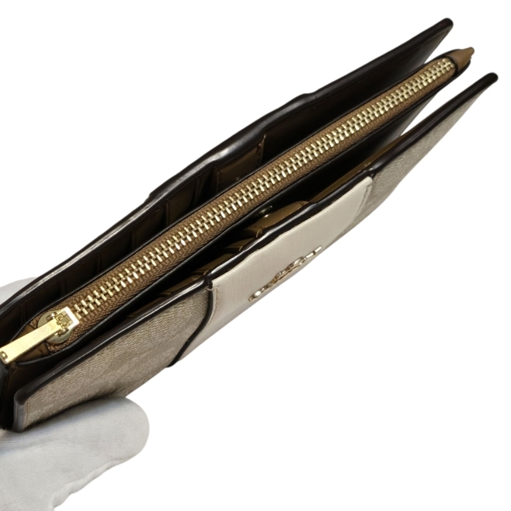 Coach Slim Zip Wallet In Signature Canvas With Stripe - Picture 9 of 13